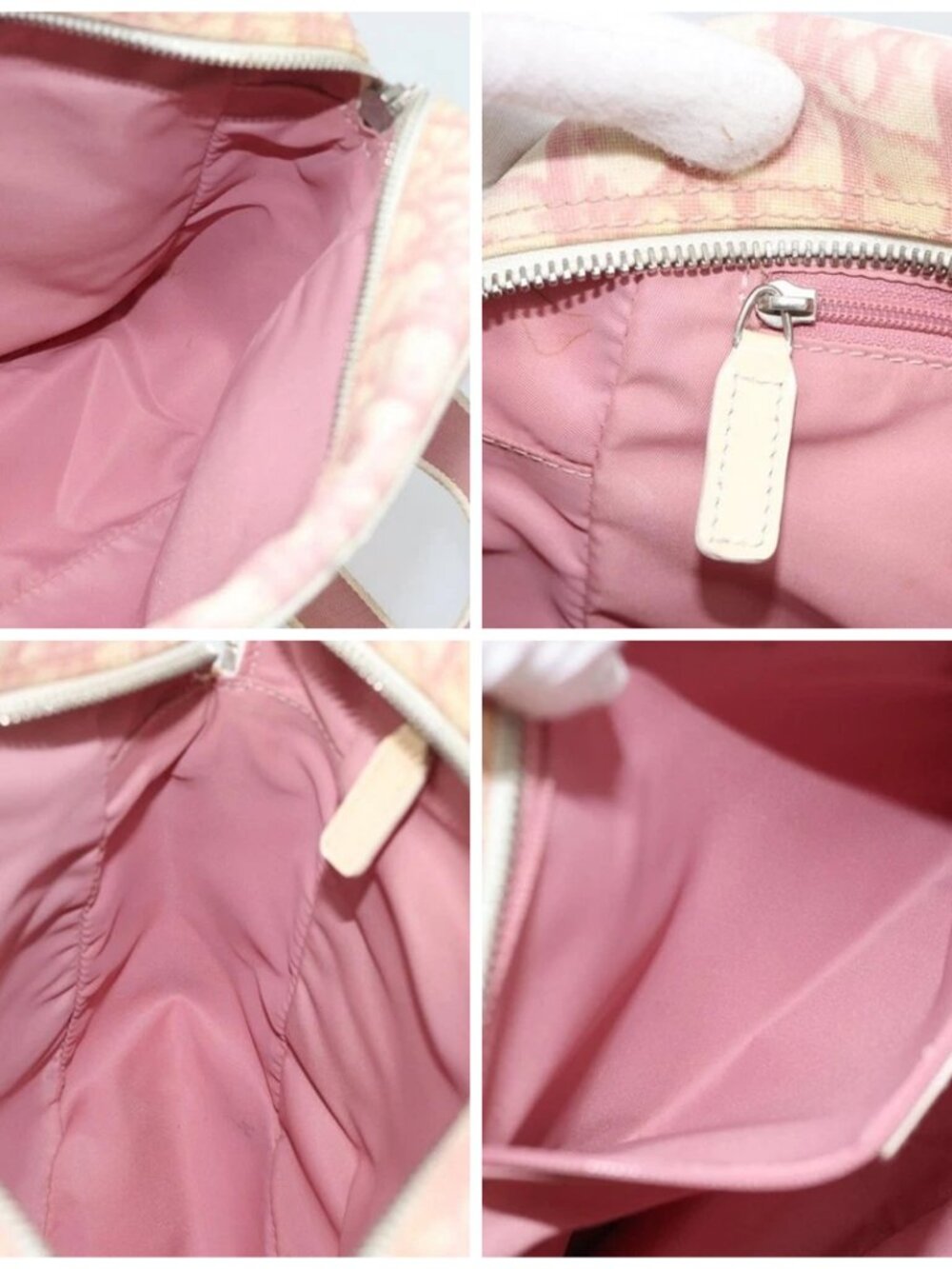 Christian Dior Trotter Canvas Shoulder Bag PVC Pink Silver Auth BA13409 - Picture 15 of 16